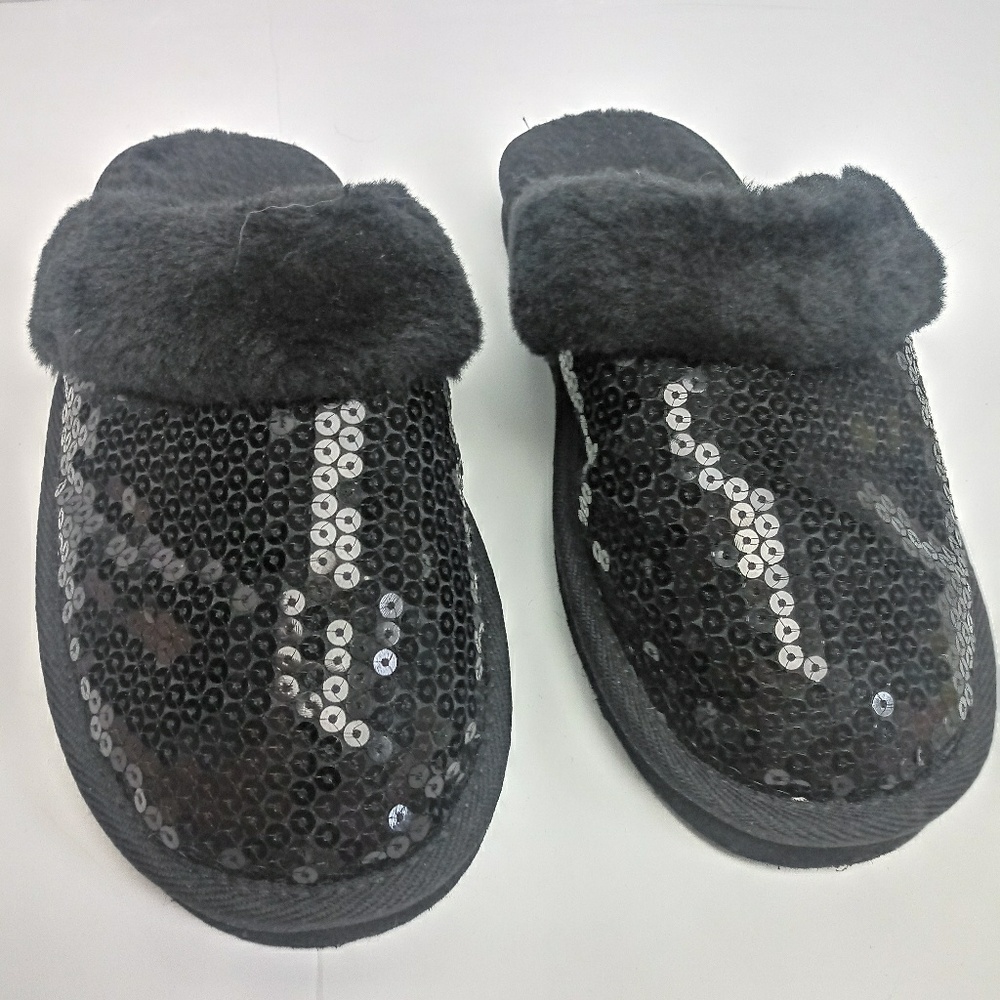 Girls Sequin Slip On Slippers Shoes - Picture 5 of 5